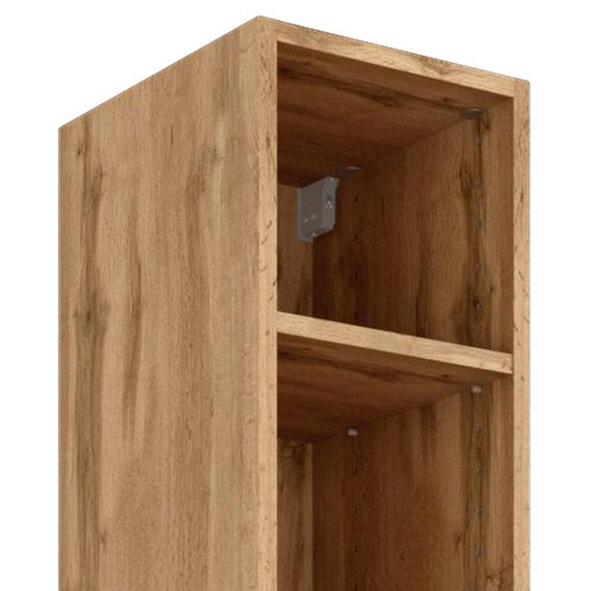 BADEZIMMERREGAL 25/180/35 cm  - Eichefarben/Silberfarben, Konventionell, Holzwerkstoff/Kunststoff (25/180/35cm) - Held