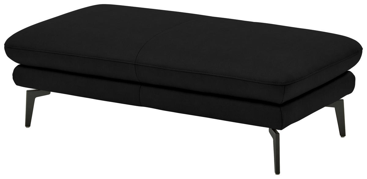 3-SITZER-SOFA in Echtleder Schwarz  - Schwarz, Design, Leder/Metall (222/86/104cm) - Dieter Knoll