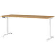 SCHREIBTISCH 180/80/72-118 cm  in Braun, Weiß, Eichefarben  - Eichefarben/Braun, MODERN, Holzwerkstoff/Metall (180/80/72-118cm) - Novel