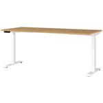 SCHREIBTISCH 180/80/72-118 cm  in Braun, Weiß, Eichefarben  - Eichefarben/Braun, MODERN, Holzwerkstoff/Metall (180/80/72-118cm) - Novel