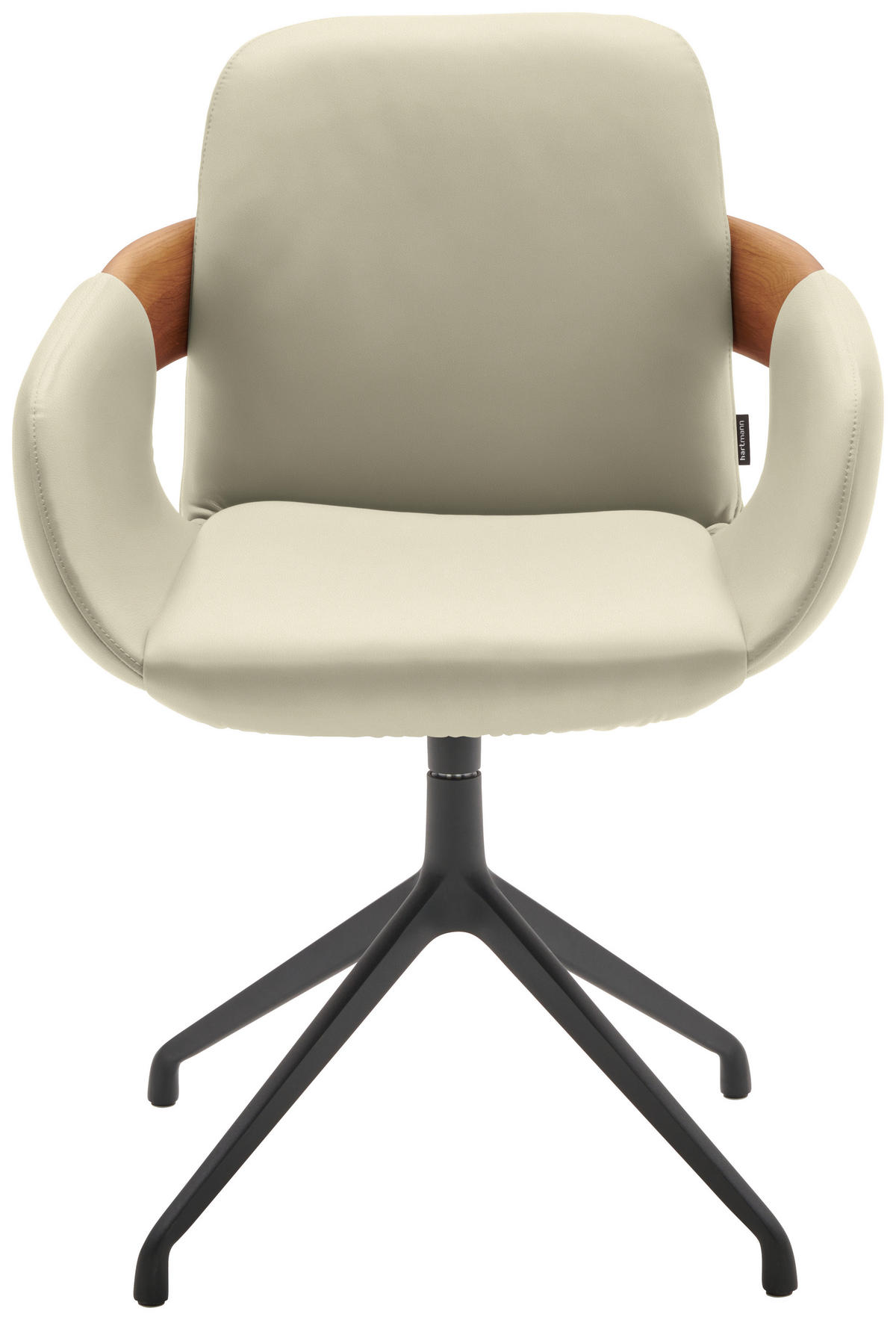 ARMLEHNSTUHL  Lederauswahl, Stoffauswahl, Typenauswahl, Sitzfläche 360° drehbar  Echtleder  - Eichefarben/Cognac, Natur, Leder/Holz (60/86/60cm) - Valnatura