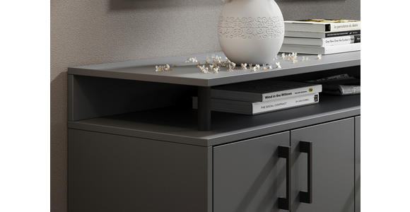 SIDEBOARD in 139/90/34 cm - Anthrazit/Schwarz, KONVENTIONELL, Holzwerkstoff/Kunststoff (139/90/34cm) - Carryhome