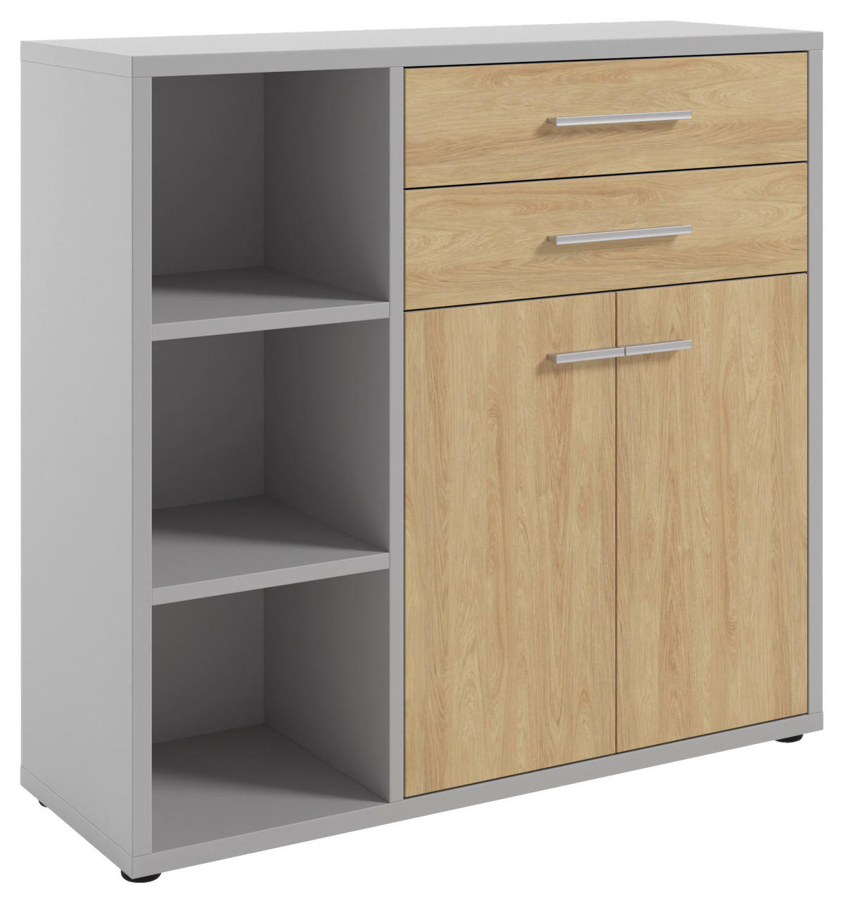 KOMMODE Texas  in 116,5/110/40 cm  - Hellgrau/Alufarben, MODERN, Holzwerkstoff/Kunststoff (116,5/110/40cm)