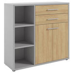 KOMMODE Texas  in 116,5/110/40 cm  - Hellgrau/Alufarben, MODERN, Holzwerkstoff/Kunststoff (116,5/110/40cm) - Novel