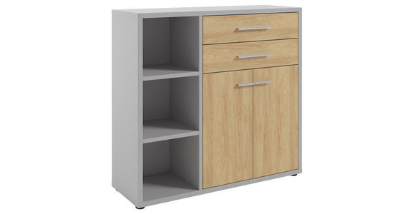 KOMMODE Texas  in 116,5/110/40 cm  - Hellgrau/Alufarben, MODERN, Holzwerkstoff/Kunststoff (116,5/110/40cm) - Novel