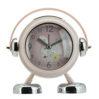 WECKER Silberfarben, Pink 13,8/13,3/6,6 cm  - Pink/Silberfarben, Basics, Kunststoff/Metall (13,8/13,3/6,6cm) - Ambia Home