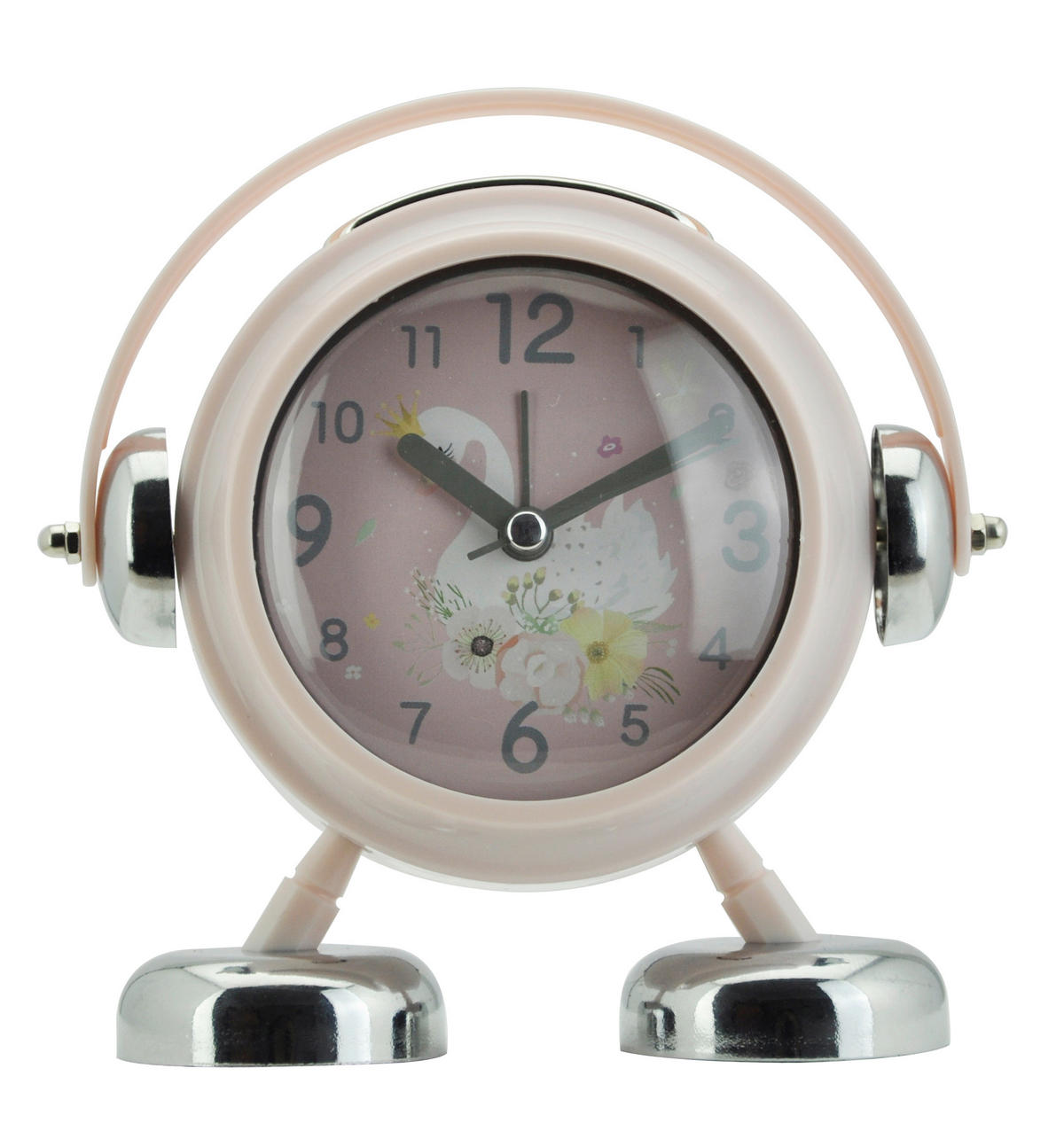 WECKER Silberfarben, Pink 13,8/13,3/6,6 cm  - Pink/Silberfarben, Basics, Kunststoff/Metall (13,8/13,3/6,6cm) - Ambia Home