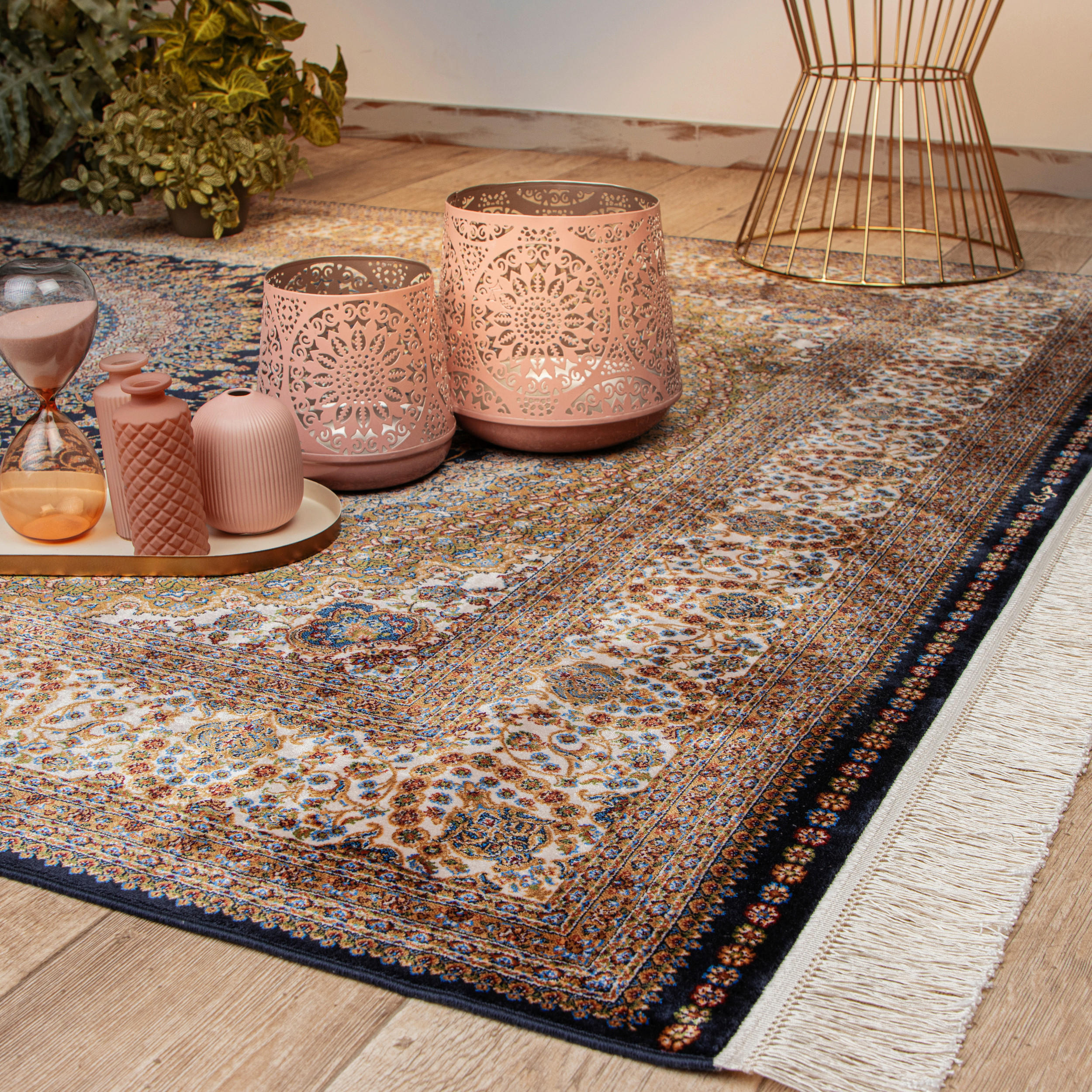 WEBTEPPICH 300/400 cm  - Blau/Hellbraun, Design, Textil (300/400cm) - Novel