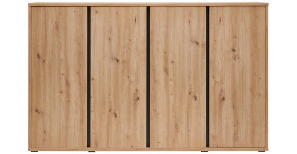 SCHUHSCHRANK 192,7/120/33,8 cm - Eichefarben/Alufarben, MODERN, Holzwerkstoff/Kunststoff (192,7/120/33,8cm) - Xora