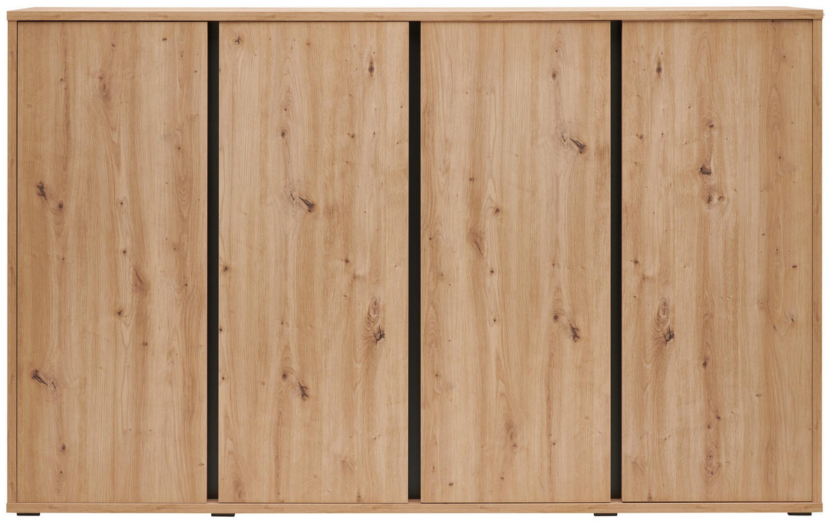 OMARA ZA ČEVLJE barve hrasta - barve hrasta/barve aluminija, Moderno, umetna masa/leseni material (192,7/120/33,8cm) - Xora