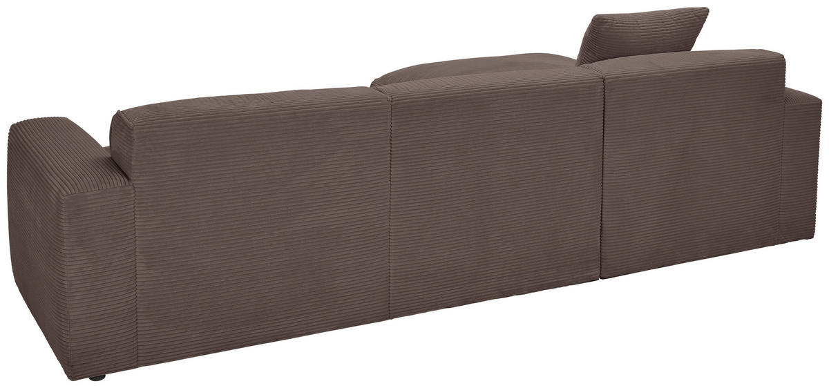 ECKSOFA Mokka Cord  - Schwarz/Mokka, Design, Kunststoff/Textil (196/303cm) - Livetastic