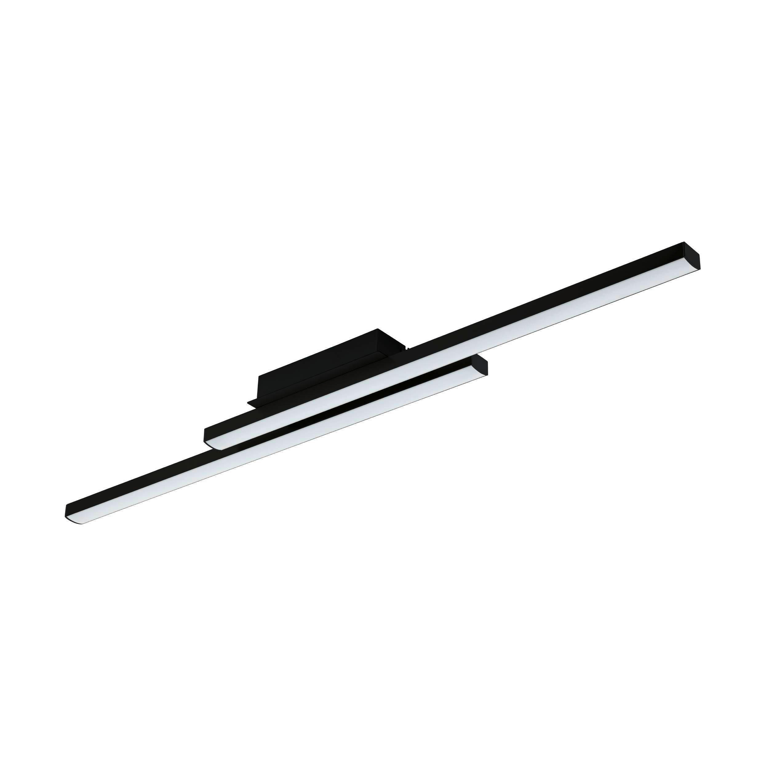 DECKENLEUCHTE Fraioli-Z 105,5/12/6,5 cm   - Schwarz/Weiß, Design, Kunststoff/Metall (105,5/12/6,5cm) - Eglo