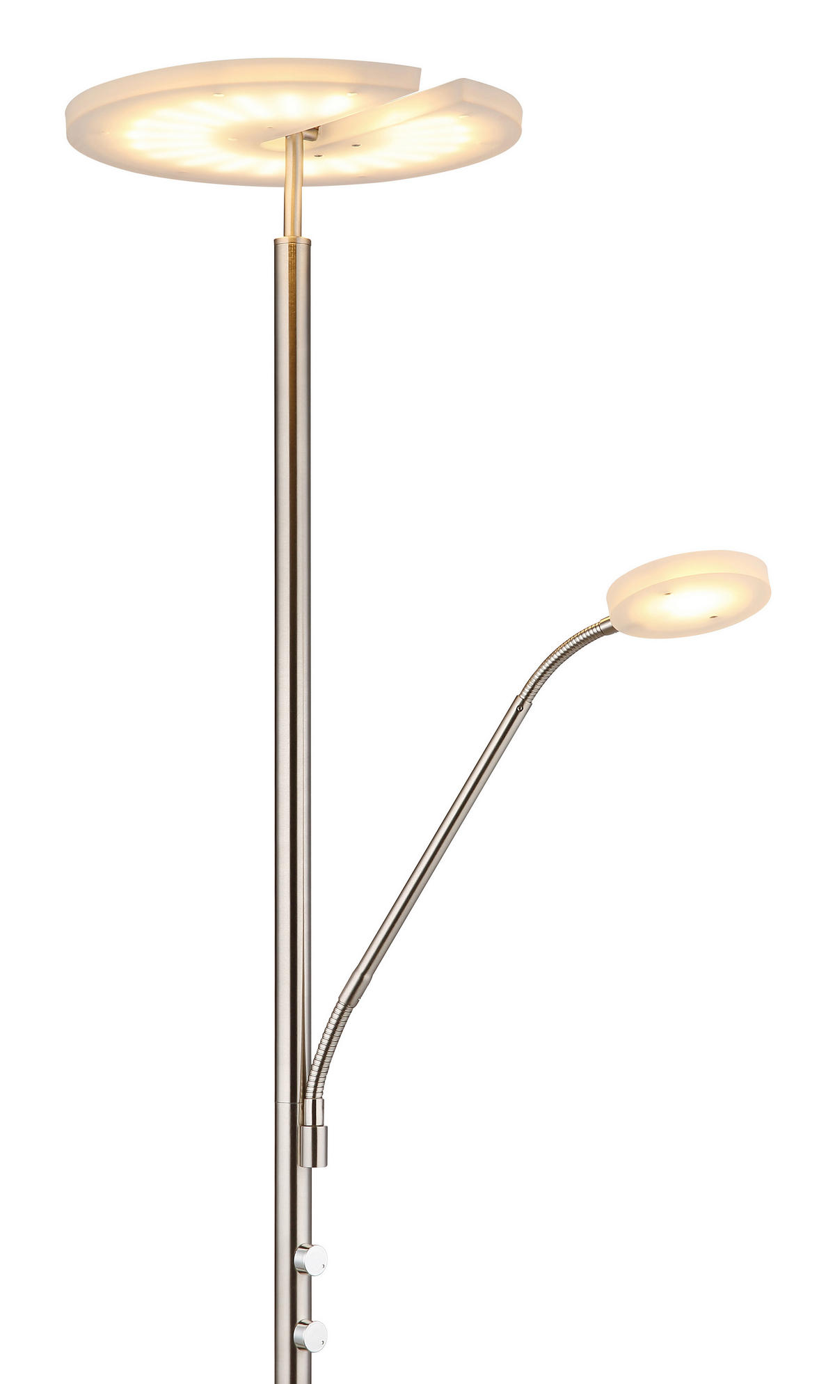 LED SVJETILJKA PODNA STANFORD  - bijela/boje nikla, Design, metal/plastika (30/180cm) - Globo