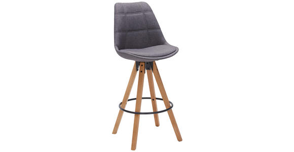 BARHOCKER Webstoff Eichefarben, Dunkelgrau Stoffauswahl  - Eichefarben/Dunkelgrau, Design, Holz/Textil (49/113,5/56cm) - Carryhome