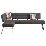 ECKBANK 169/225 cm  in Schwarz, Dunkelgrau  - Dunkelgrau/Schwarz, Design, Textil/Metall (169/225cm) - Dieter Knoll