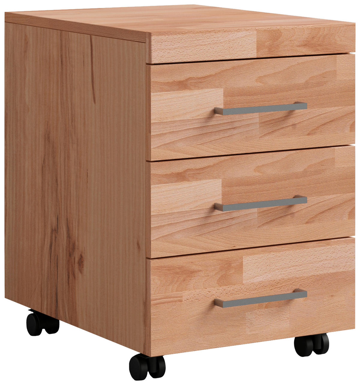 ROLLCONTAINER 40/57/52 cm  - Silberfarben/Kernbuche, Natur, Holz/Holzwerkstoff (40/57/52cm) - Linea Natura