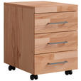 ROLLCONTAINER 40/57/52 cm  - Silberfarben/Kernbuche, Natur, Holz/Holzwerkstoff (40/57/52cm) - Linea Natura
