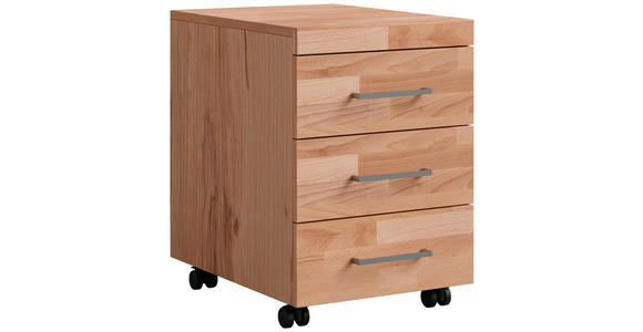 ROLLCONTAINER 40/57/52 cm  - Silberfarben/Kernbuche, Natur, Holz/Holzwerkstoff (40/57/52cm) - Linea Natura