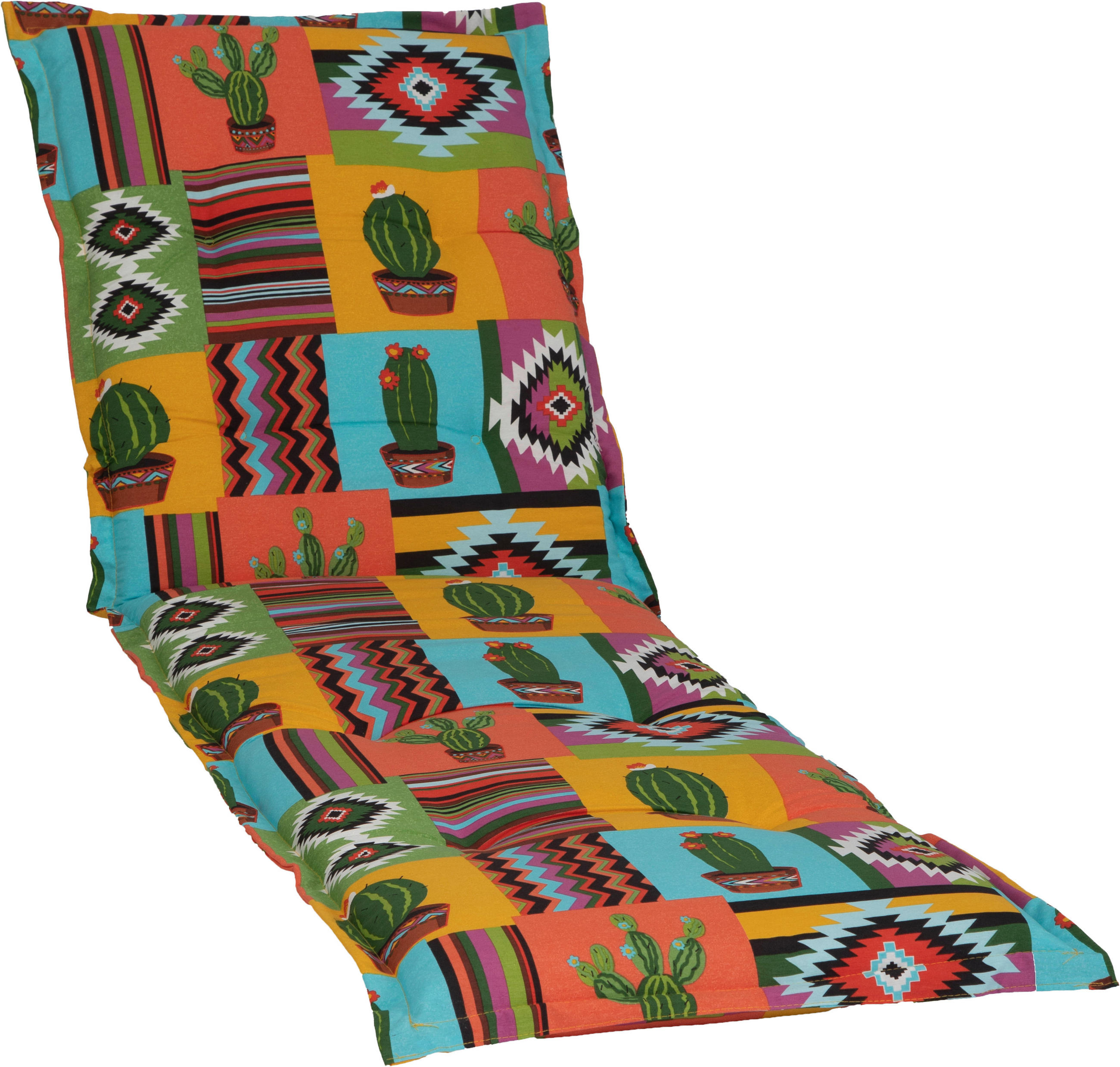 PODLOŽKA NA LEHÁTKO, 191/58/8 cm - oranžová/zelená, Basics, textil (191/58/8cm) - Gardenson