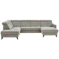 WOHNLANDSCHAFT Beldomo System Graubraun Flachgewebe  - Graubraun/Schwarz, KONVENTIONELL, Textil/Metall (215/333/174cm) - Beldomo System