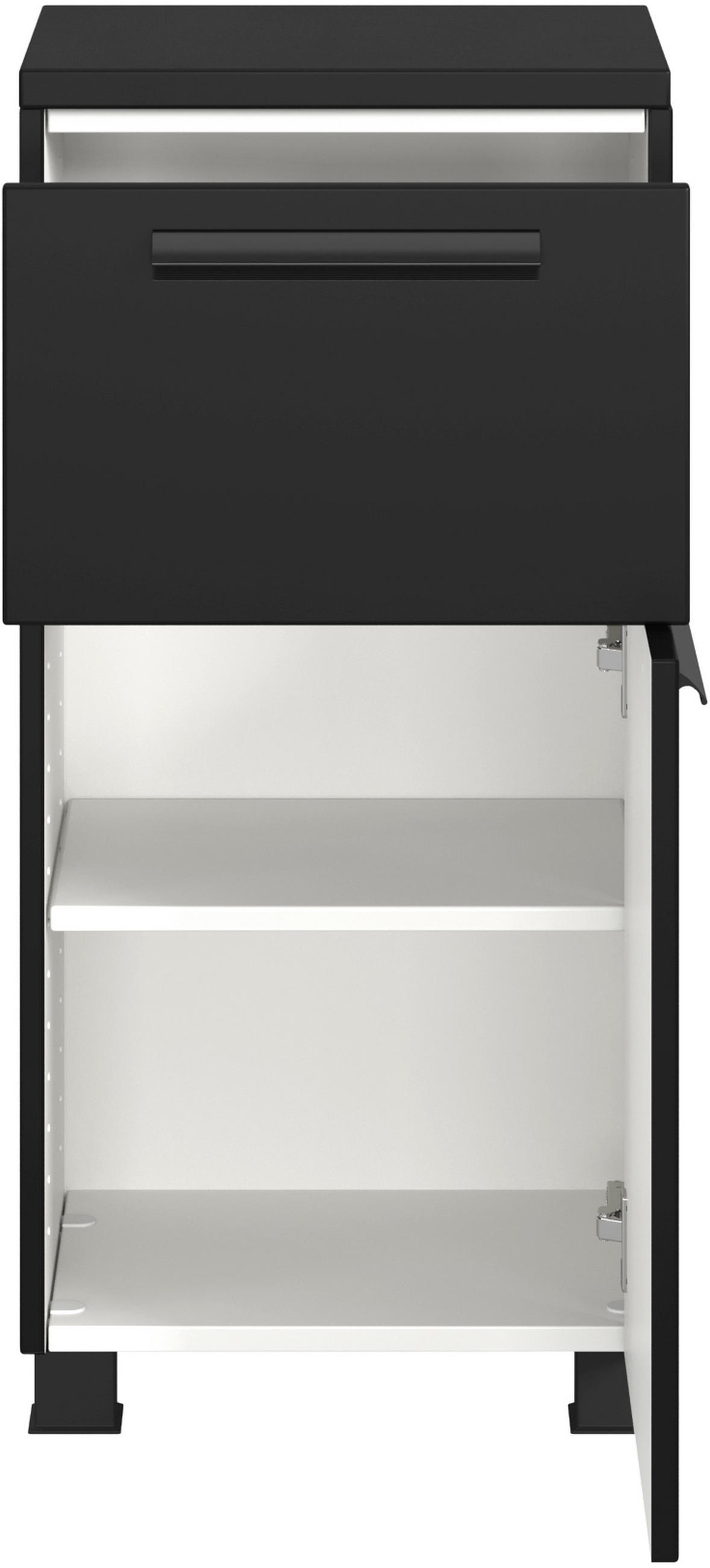 UNTERSCHRANK 40/79/35 cm   - Schwarz, KONVENTIONELL, Holzwerkstoff/Kunststoff (40/79/35cm) - Xora