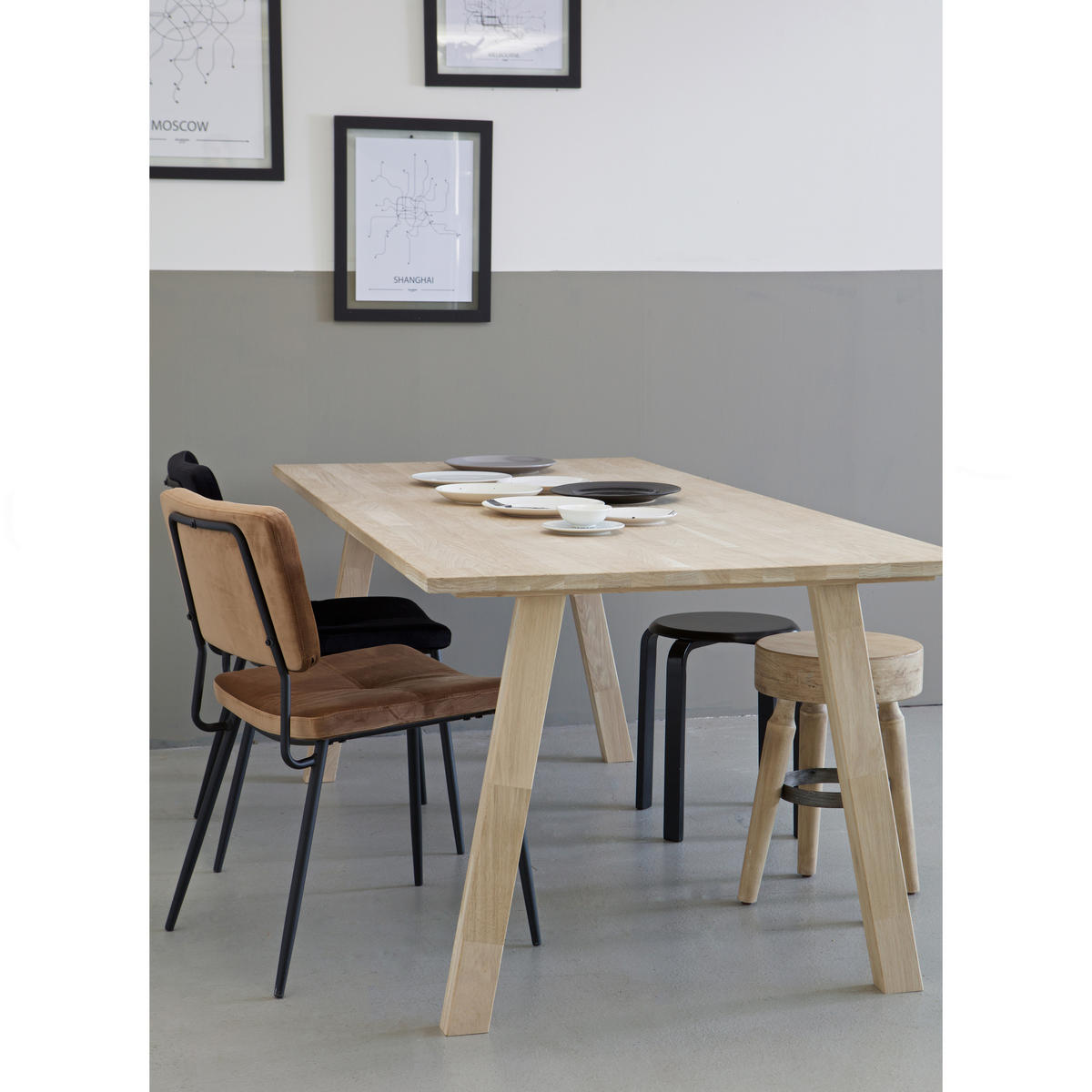 TISCHGESTELL   - Eichefarben, MODERN, Holz (79/72/10cm) - Livetastic