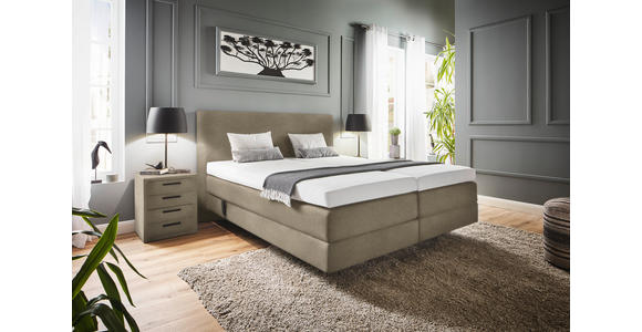 BOXSPRINGBETT 180/200 cm  in Schlammfarben  - Schlammfarben, KONVENTIONELL, Holz/Textil (180/200cm) - Dieter Knoll