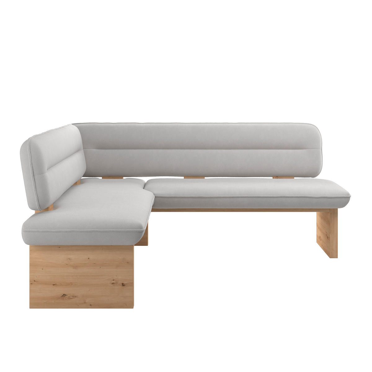 ECKBANK 170/232 cm Webstoff Beige Eiche Sperrholz   - Eichefarben/Beige, KONVENTIONELL, Holz/Textil (170/232cm) - Livetastic