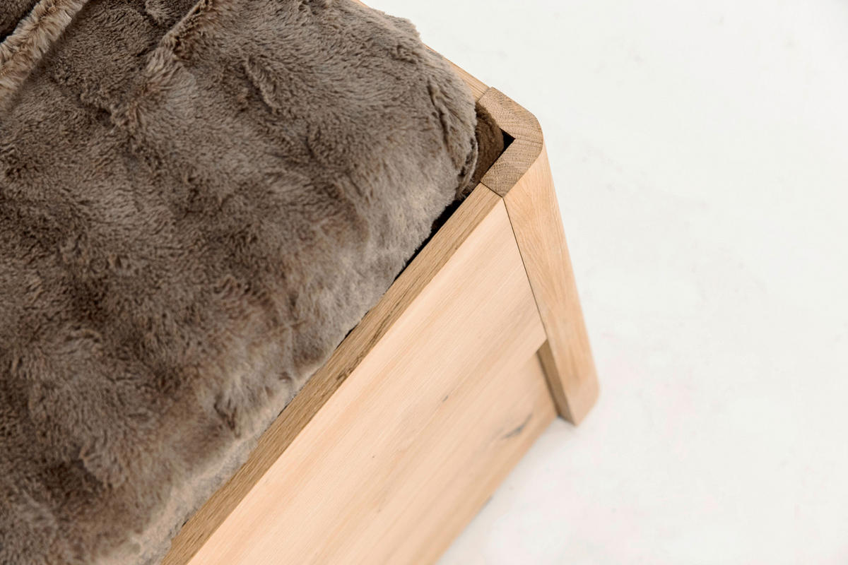 POSTEĽ, 120/200 cm dub artisan - dub artisan/taupe, Konventionell, kompozitné drevo/textil (120/200cm) - Boxxx
