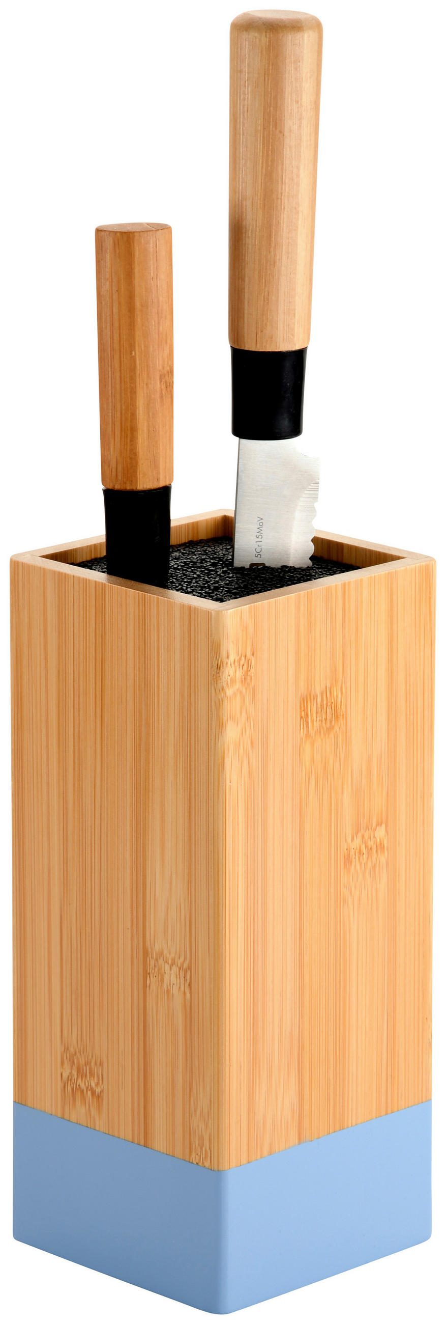 MESSERBLOCK  - Hellbraun/Hellblau, Basics, Holz/Kunststoff (10/10/23cm) - Kesper