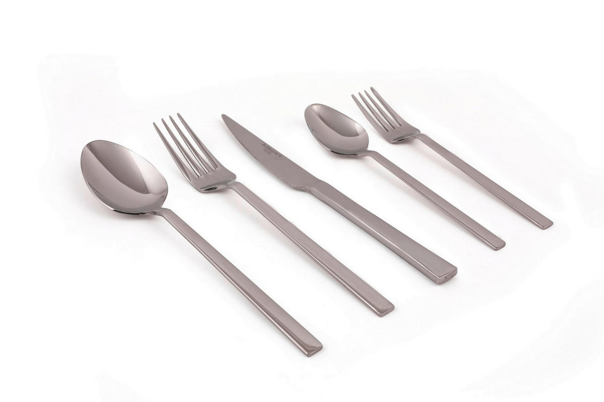 BESTECKSET 60-teilig Edelstahl  - Chromfarben, Basics, Metall (20,5/10/7cm) - P & B