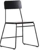 SCAUN in lemn, metal, material pe bază de lemn negru  - negru, Modern, lemn/metal (50/80/51cm) - Novel
