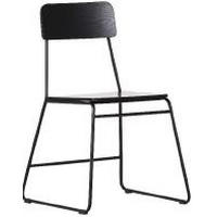 SCAUN in lemn, metal, material pe bază de lemn negru  - negru, Modern, lemn/metal (50/80/51cm) - Novel