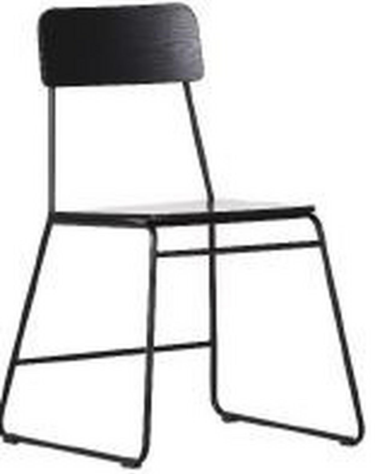 SCAUN in lemn, metal, material pe bază de lemn negru  - negru, Modern, lemn/metal (50/80/51cm) - Novel