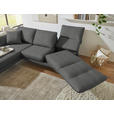ECKSOFA  in Flachgewebe Dunkelgrau  175-224/255-365 cm  - Dunkelgrau/Schwarz, Design, Textil/Metall (175-224/255-365cm) - Dieter Knoll