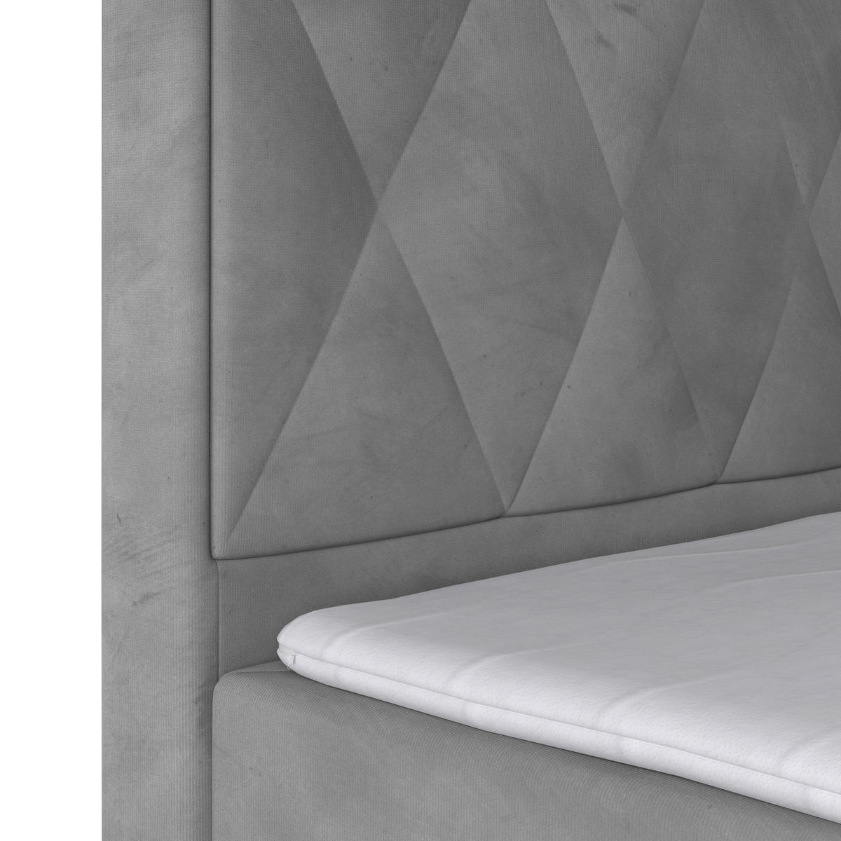 BOXSPRINGBETT 180/200 cm  in Hellgrau  - Hellgrau/Schwarz, Modern, Karton/Holzwerkstoff (180/200cm) - MID.YOU