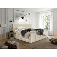 BOXSPRINGBETT 180/200 cm  in Creme  - Creme/Schwarz, MODERN, Holzwerkstoff/Kunststoff (180/200cm) - MID.YOU