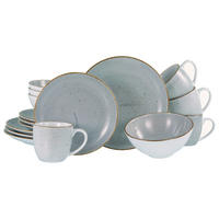 KOMBISERVICE 16-teilig 4 Personen Weiß, Hellgrau Vintage Nature  - Hellgrau/Weiß, Basics, Keramik - Creatable