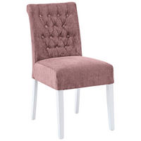 STUHL Chenille Weiß, Altrosa Buche massiv  - Altrosa/Weiß, KONVENTIONELL, Holz/Textil (46,5/91/65cm) - Cantus