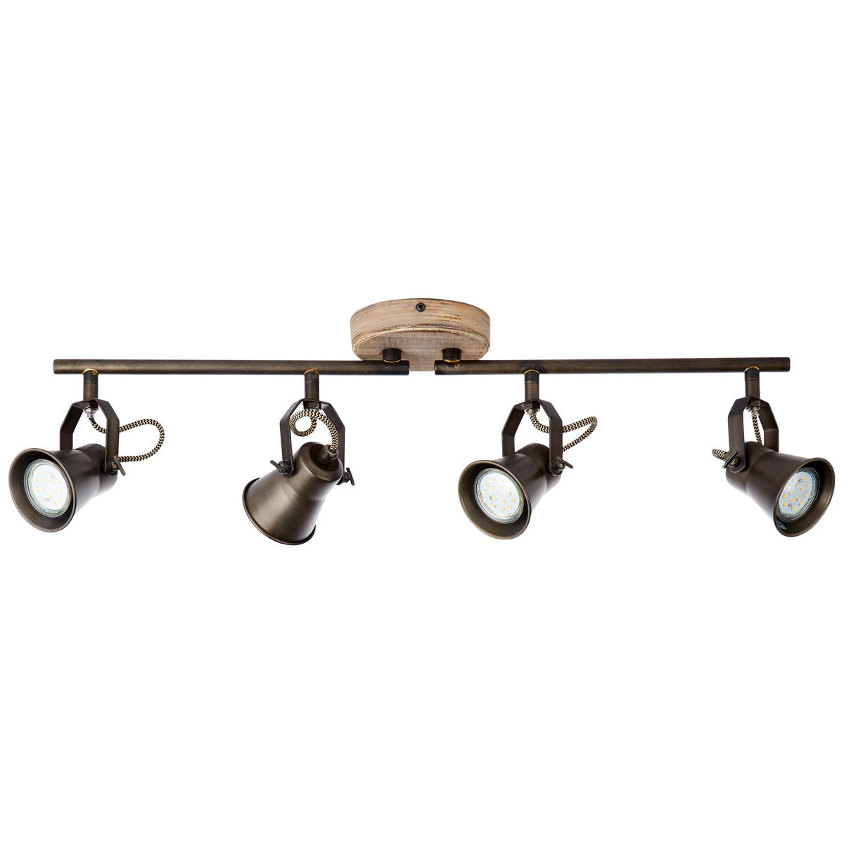 DECKENLEUCHTE    70/18/12 cm  - Schwarz, Konventionell, Holz/Metall (70/18/12cm) - Brilliant
