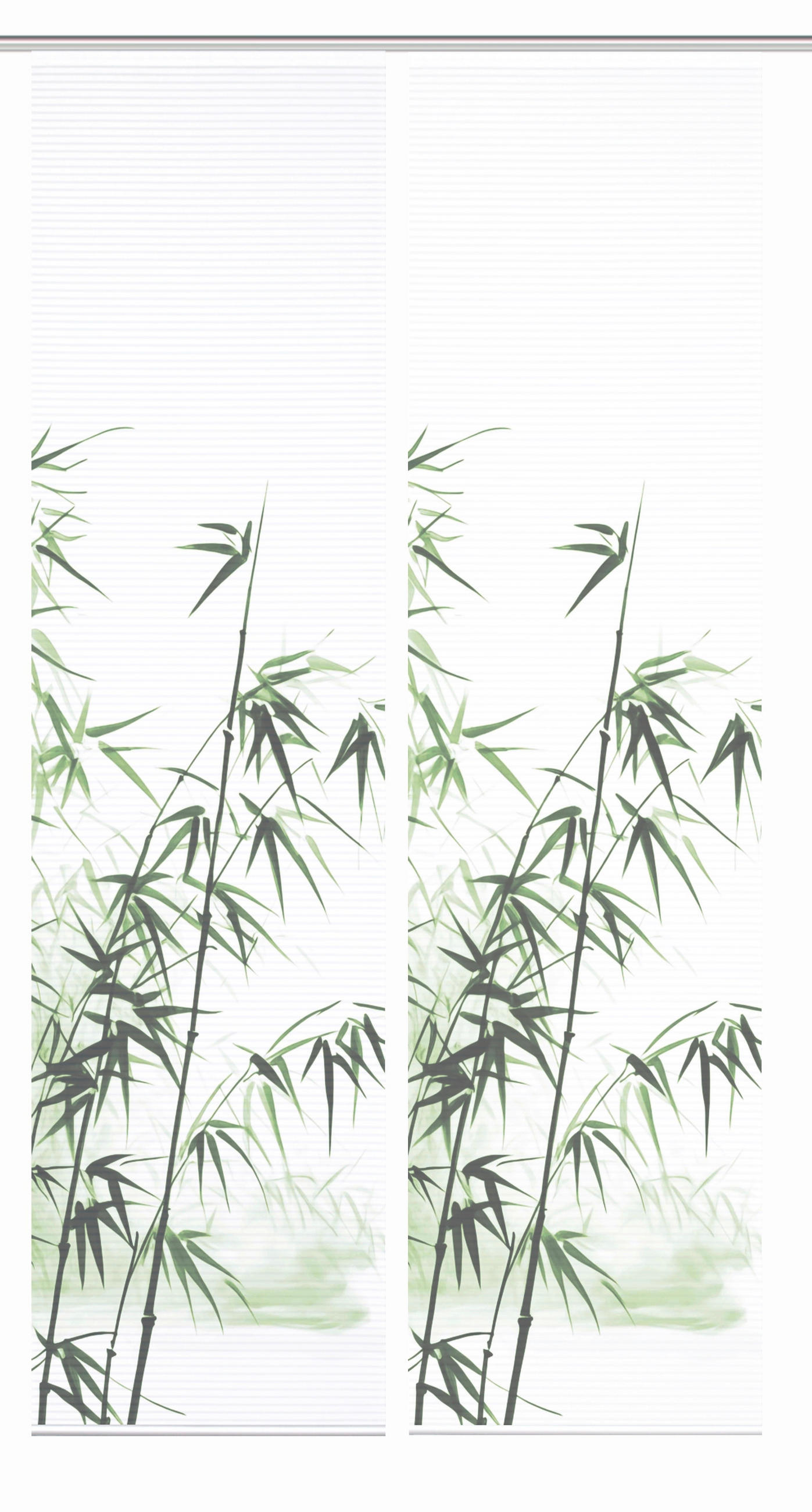 FLÄCHENVORHANG  2 Stück  halbtransparent  60/245 cm   - Weiß/Grün, Natur, Textil (60/245cm)