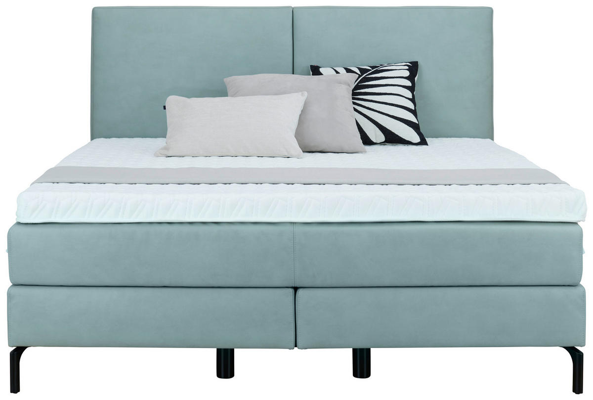 BOXSPRINGBETT 160/200 cm  in Jadegrün  - Jadegrün/Schwarz, Konventionell, Textil/Metall (160/200cm) - Dieter Knoll