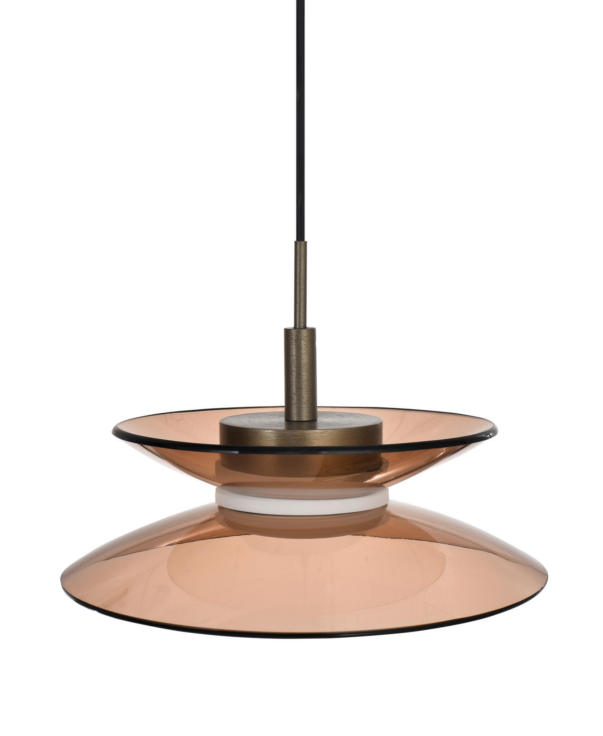 LED-HÄNGELEUCHTE Crema 96/150/22 cm  - Bronzefarben, Design, Glas/Metall (96/150/22cm)
