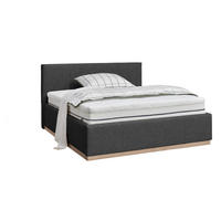 POLSTERBETT Beleuchtung, Lattenrost, Bettkasten Anthrazit 200/200 cm  - Birkefarben/Anthrazit, Design, Holz/Holzwerkstoff (200/200cm) - Lomoco