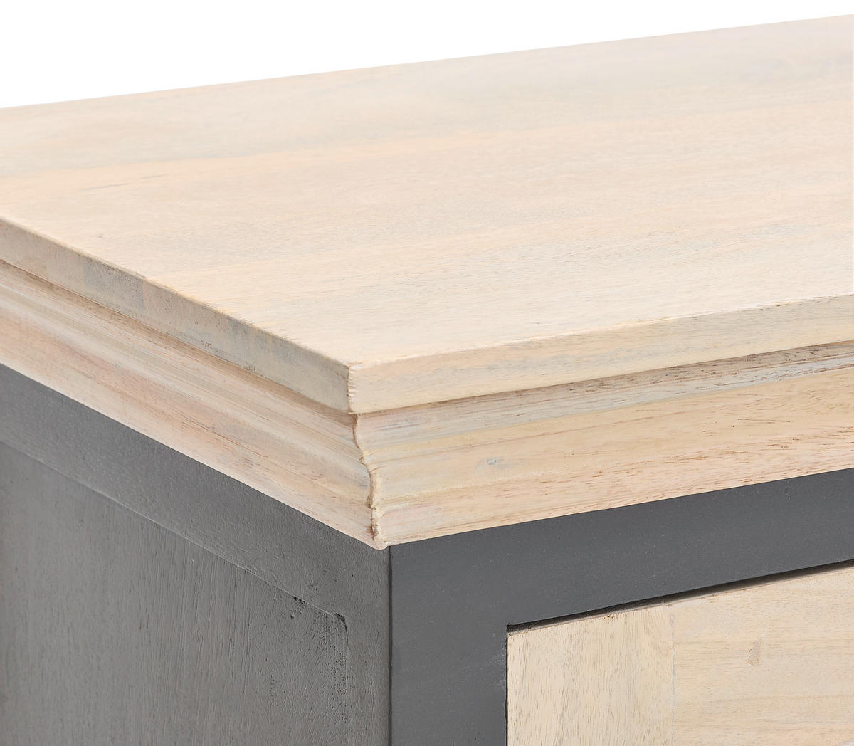 HIGHBOARD Kigali  in 140/145/40 cm  - Schwarz/Naturfarben, Natur, Glas/Holz (140/145/40cm) - Livetastic