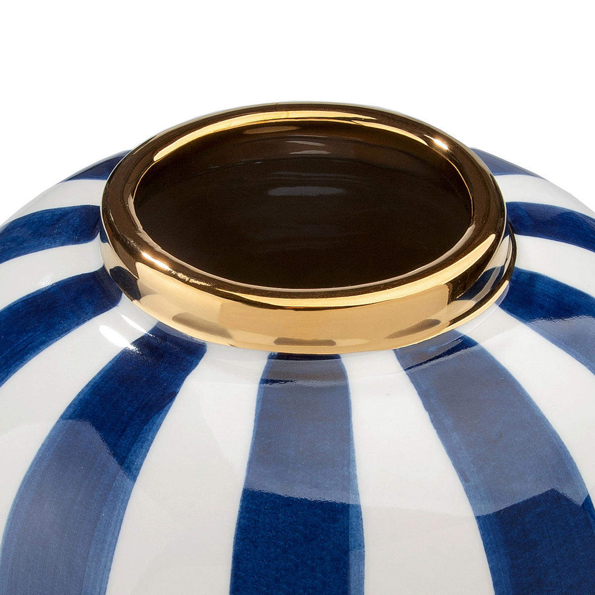 DEKOVASE  - Blau/Weiß, Basics, Keramik (26/29,5cm)