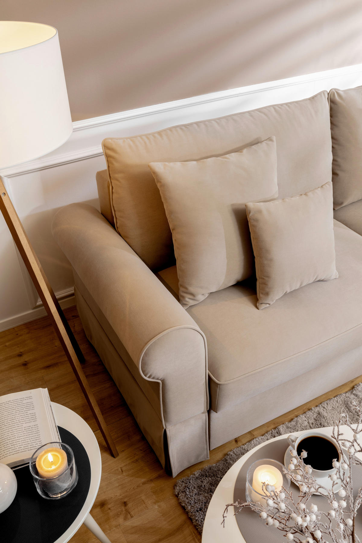 MID.YOU SCHLAFSOFA Velours Beige jetzt nur online ➤ XXXLutz.de
