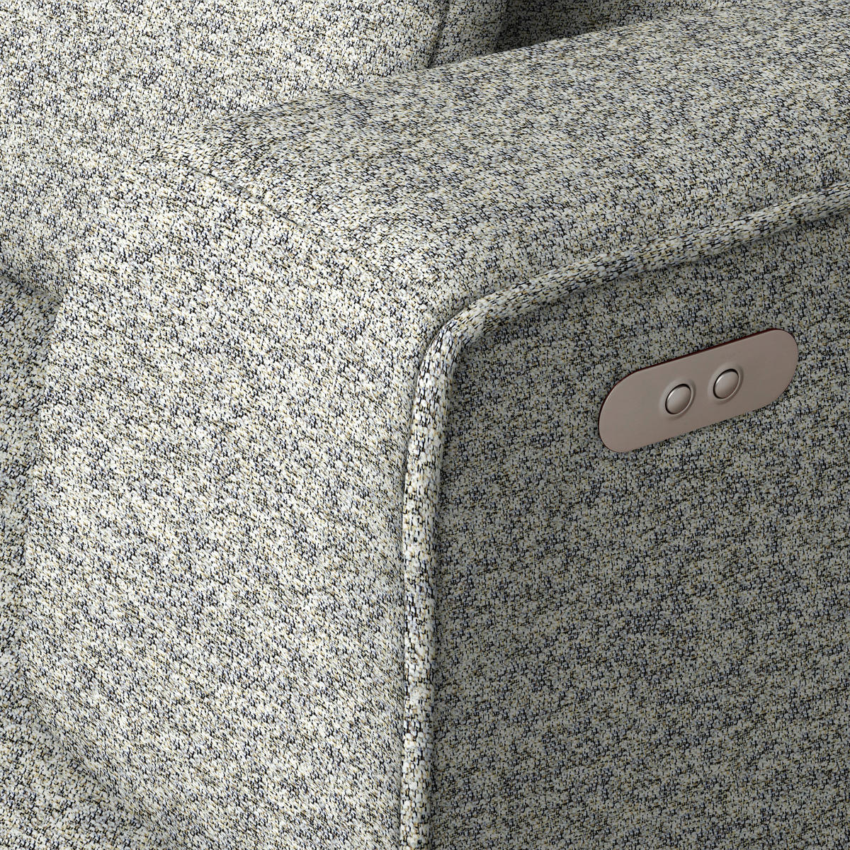 ECKSOFA Webstoff Greige  - Greige/Schwarz, Design, Kunststoff/Textil (288/188cm) - Welnova