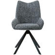 STUHL  in Eisen Chenille Metall, Textil  - Schwarz/Grau, Design, Textil/Metall (55/89/61cm) - Ambia Home