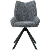 STUHL - Schwarz/Grau, Design, Textil/Metall (55/89/61cm) - Ambia Home
